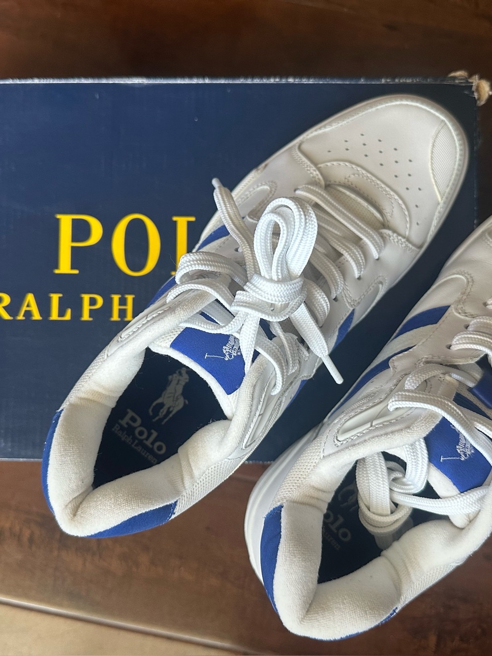 Polo by Ralph Lauren White Sneakers with Blue Accents